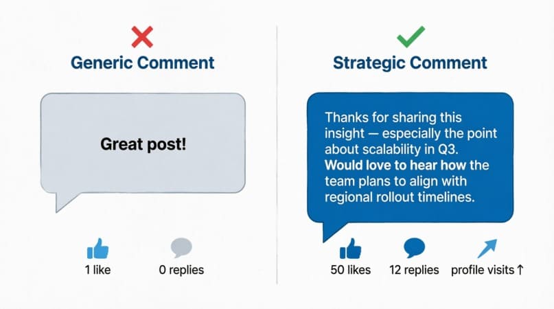 "LinkedIn comments examples"